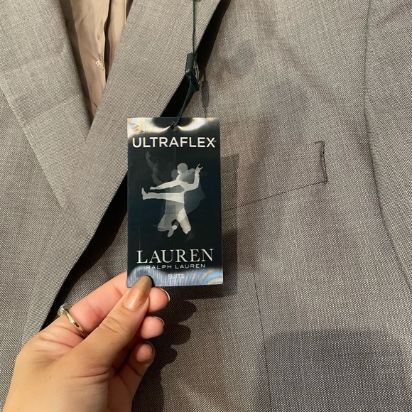 Nwt Lauren by Ralph Lauren Taupe Classic Fit Suit Top and Pants Gray Color - Picture 8 of 10